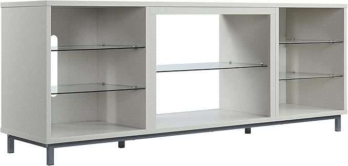 Manhattan Comfort Brighton 60" TV 7 Shelves, Tempered Glass Dividers and Media - Image 5
