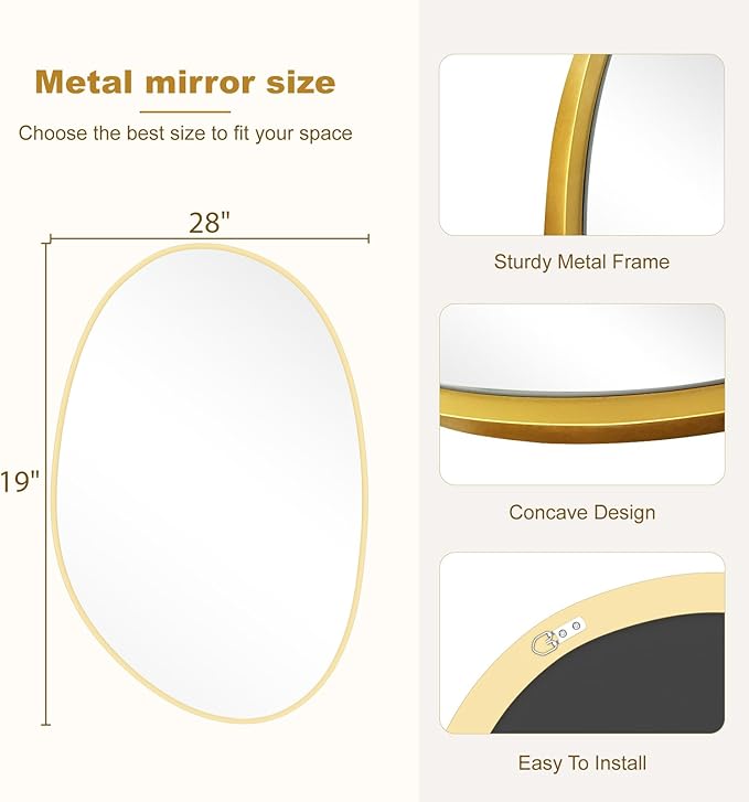 WallBeyond 19" H x 28" W Asymmetrical Decor Irregular Accent Wall Mirror - Image 6