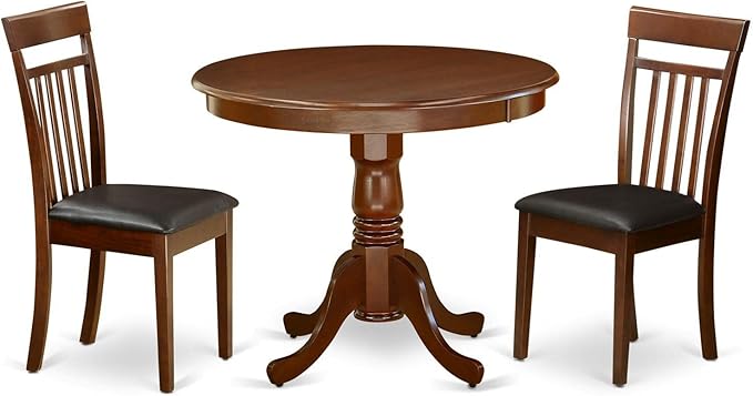 East West Furniture ANCA3-MAH-LC 3 Piece Kitchen Table Set by EastWestFurniture