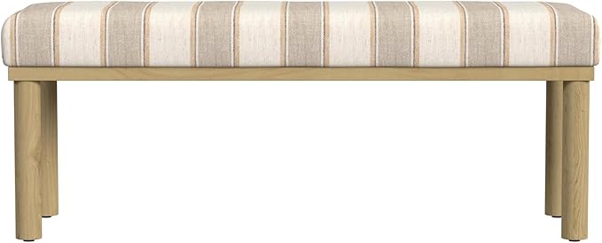 HomePop Oslo Decorative Bench -Wide Tan Stripe by HomePop