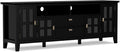 SIMPLIHOME Artisan SOLID WOOD 72 Inch Wide Transitional TV Media Stand in Black by SimpliHome