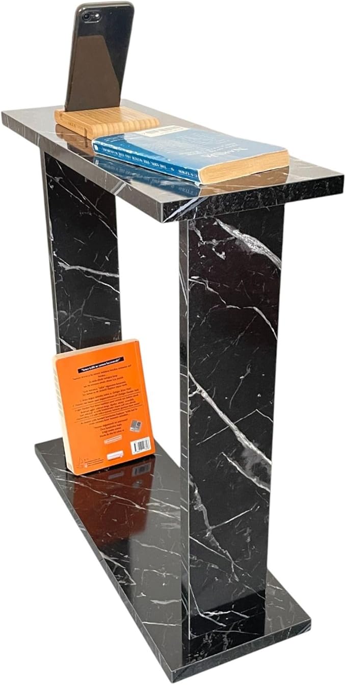 Very Narrow Side Table for Living Room, Small Apartment Space Between Chairs by Furpinea-HandmadewithLove