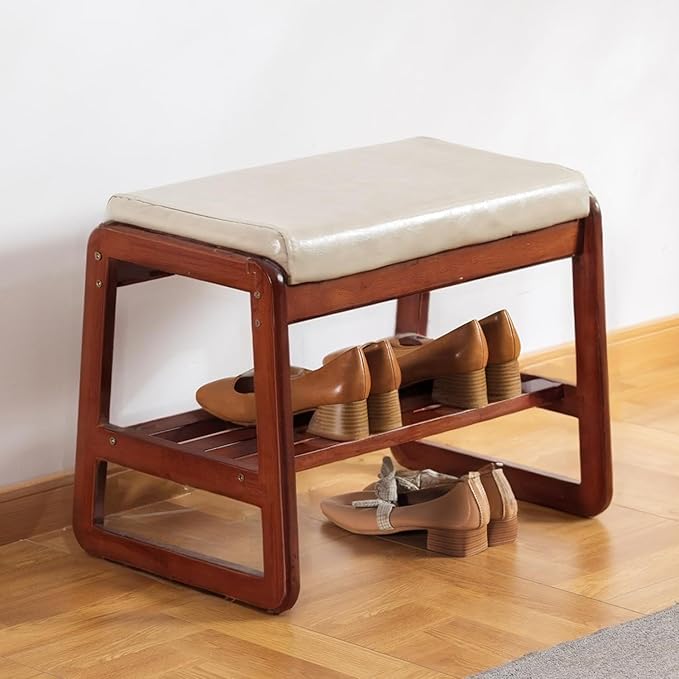 Shoe Rack Bench, Solid Wood Entryway Bench, Shoe Storage by ABAMFUR