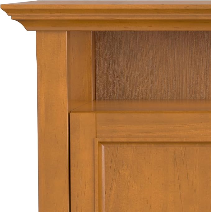 SIMPLIHOME Amherst 54-inch Wide Solid Wood TV Stand in Light Golden Brown - Image 10