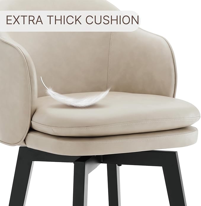 Counter Height Barstools 26 inch Upholstered Swivel Bar Stools - Image 7