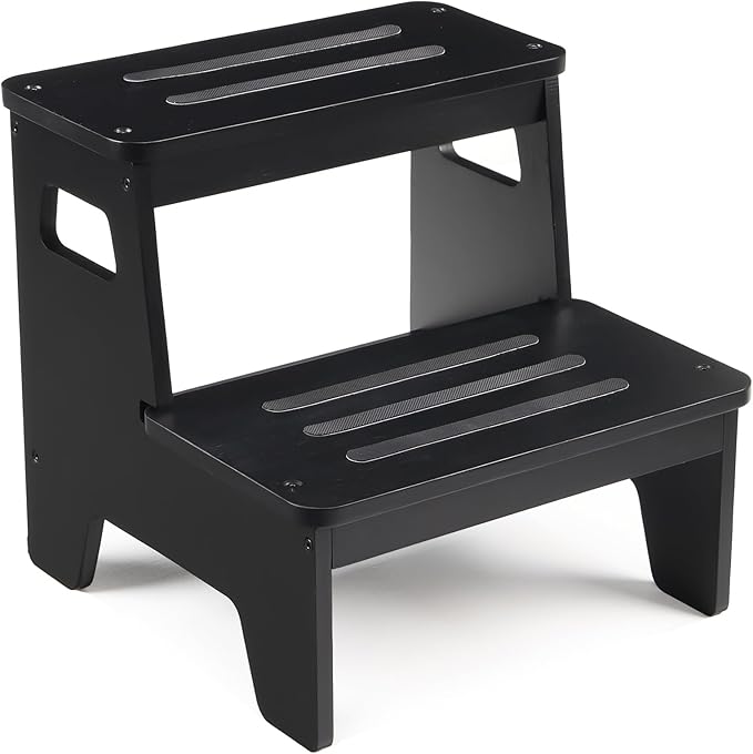 Wooden Step Stools for Kids, Heavy Duty Bamboo 2-Step Stepping Stools for by BShome