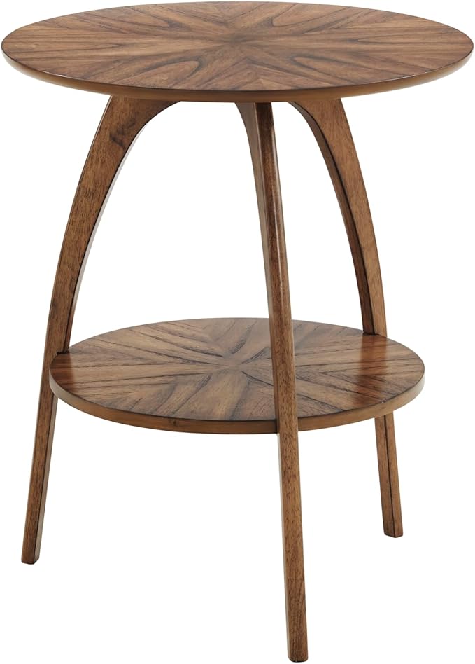 Martin Svensson Home Round Wood Nutmeg Brown Living Room End Side Accent Table - Image 5