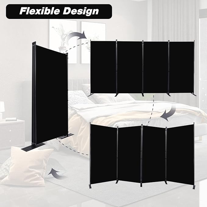 Room Divider, 4 Panel Folding Privacy Screens - Image 5