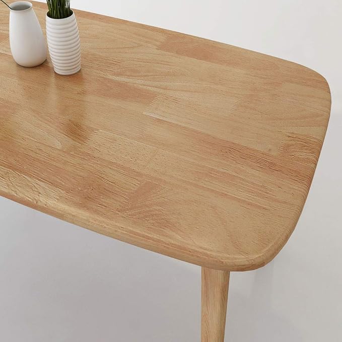 WoodShine Mid Century Modern Real Solid Wood Dining Table, Working Desk - Image 4