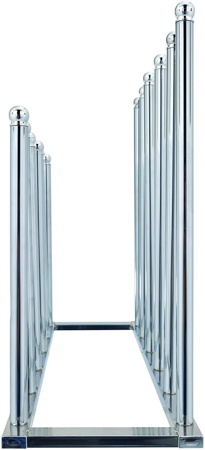 MyGift Modern Chrome Plated Metal 6 Pair Tall Boot Rack Display Holder - Image 6