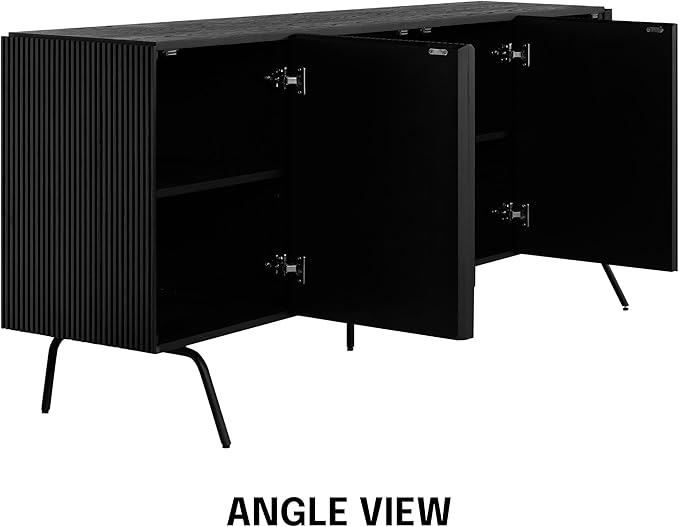 NTC Veil Modern Sideboard with 4 Doors, Buffet Cabinet with Vertical Groove - Image 6