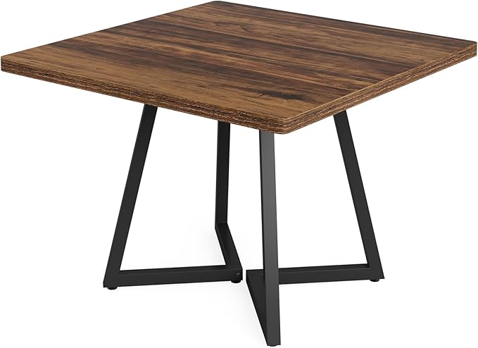Tribesigns Square Dining Table for 10, 31.5" Industrial Dinner Table - Image 6