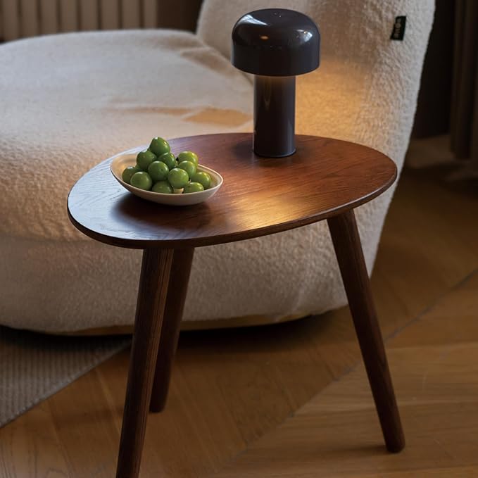 Small Oval Coffee Table, 19.7'' Small Mid Century Modern End Table - Image 6