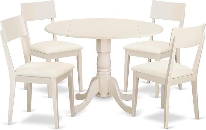 East West Furniture DLAD5-LWH-LC 5 Piece Modern Dining Table Set Includes a by EastWestFurniture