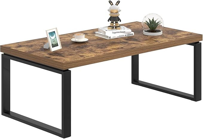 EXCEFUR Modern Coffee Table, Industrial Wood and Metal Center Table - Image 8