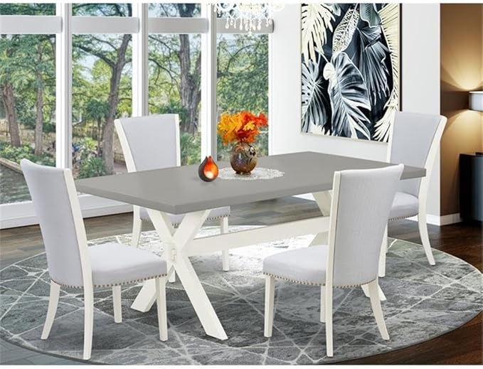 East West Furniture X097VE005-5 5 Piece Dining Room Table Set Includes a - Image 2
