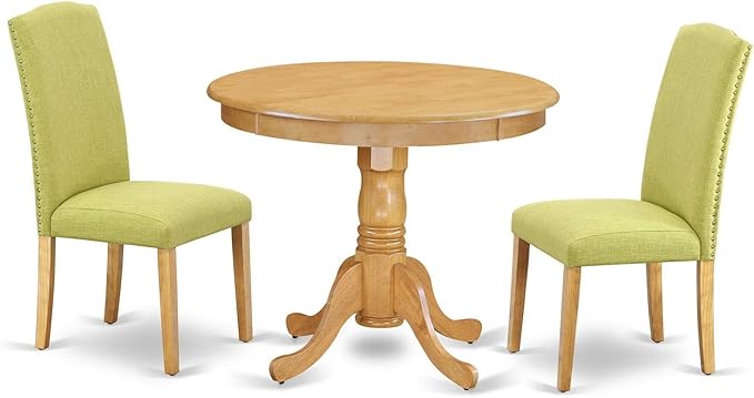 East West Furniture ANEN3-OAK-07 3 Piece Dining Room Furniture Set Contains a by EastWestFurniture