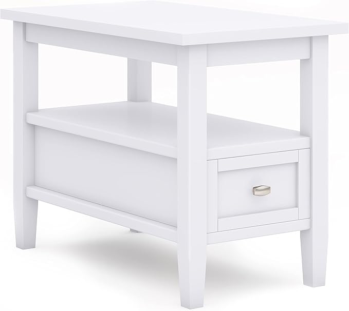 SIMPLIHOME Warm Shaker SOLID WOOD 14 inch Wide Rectangle Transitional Narrow by SimpliHome