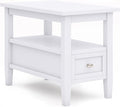 SIMPLIHOME Warm Shaker SOLID WOOD 14 inch Wide Rectangle Transitional Narrow by SimpliHome
