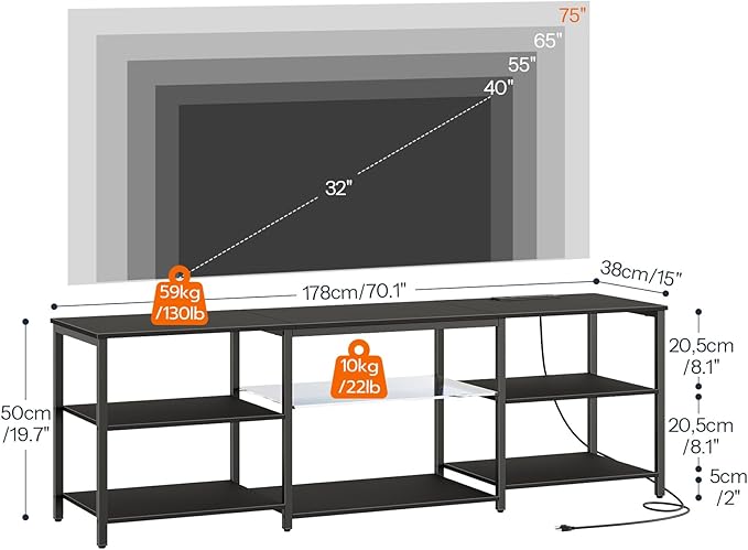 HOOBRO LED TV Stand for 75 Inch TVs - Image 2