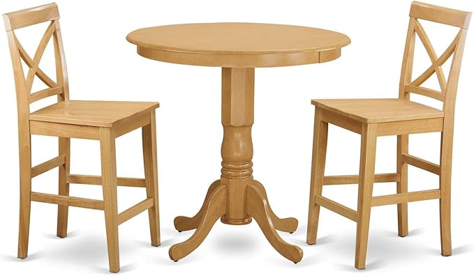 East West Furniture JAPB3-OAK-W 3 Piece Counter Height Pub Set by EastWestFurniture