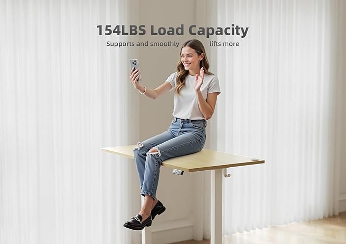 Seang Standing Desk with Adjustable Height, 48x24 Inch Electric Stand Up Desk - Image 8