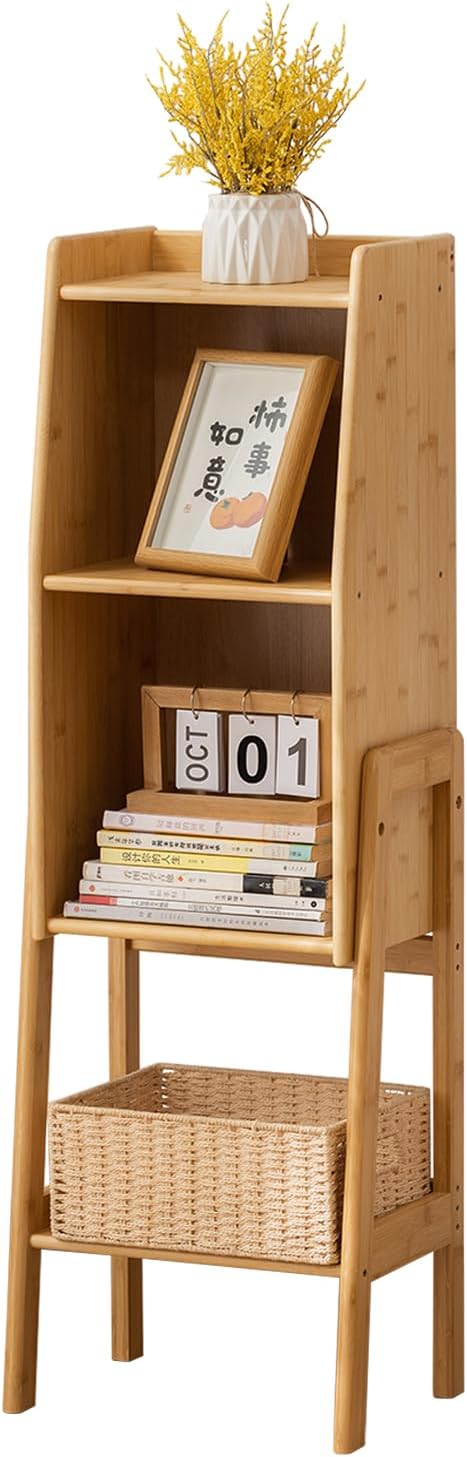 3 Tier Bamboo Bookcase, Classical Modern Bookshelf, Dispaly Shelves, Bamboo by SOBIBO