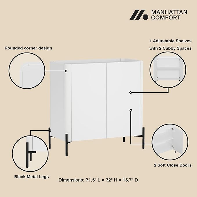 Manhattan Comfort Abbey Accent Cabinet - Image 4