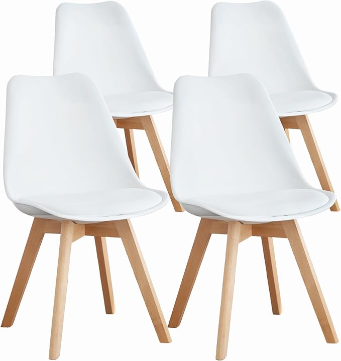 OLIXIS Set of 4 Dining Kitchen Mid-Century Modern Chairs by OLIXIS
