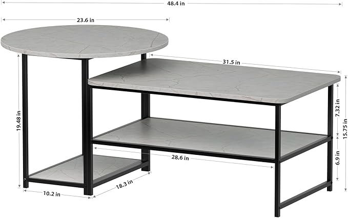 WOHOMO Coffee Table, Modern Style Coffee Tables - Image 2