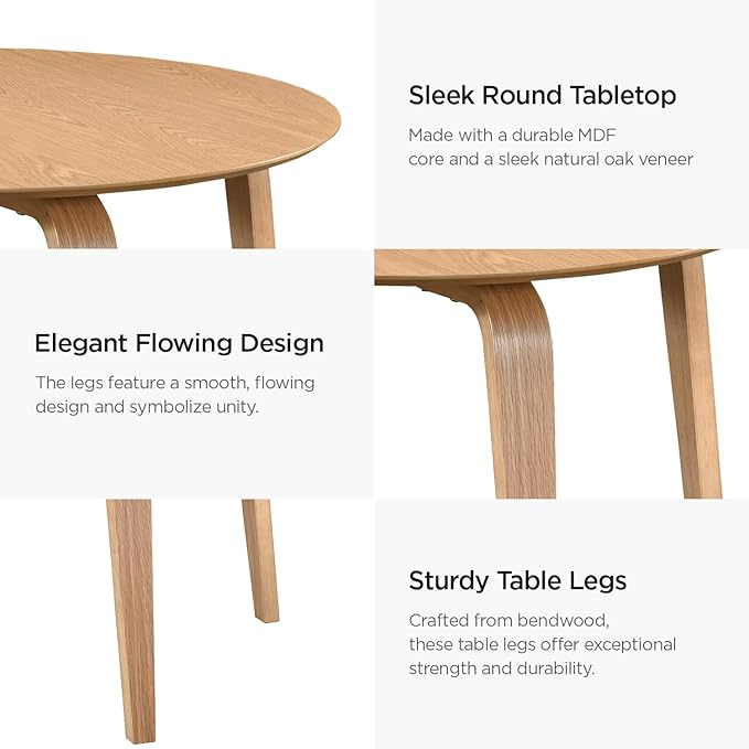 Acanva 47" Small Round Dining Table - Image 4
