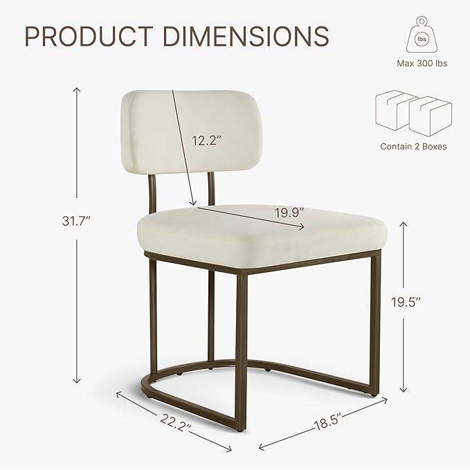 Dining Chairs Set of 6, Upholstered Modern Kitchen Chairs - Image 2