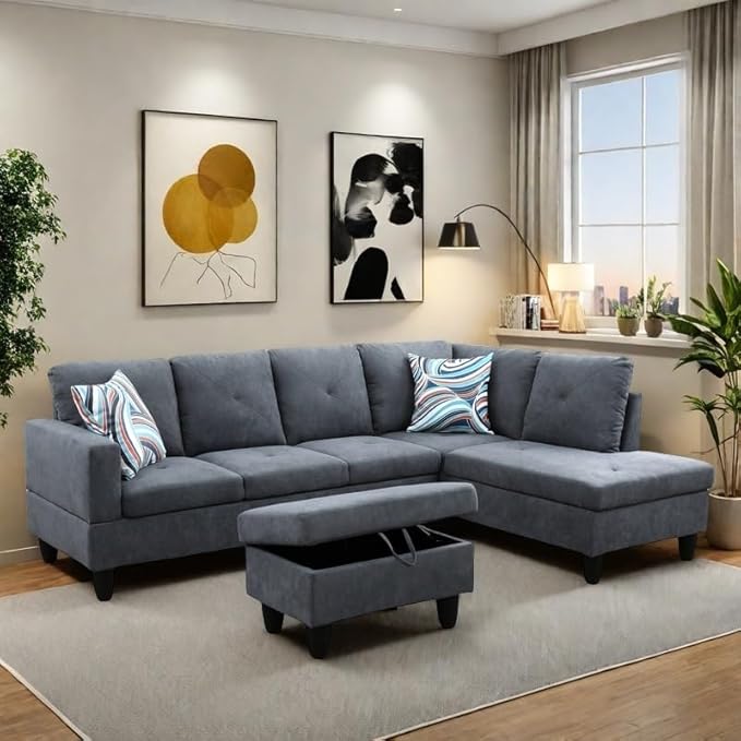 NAYSAYE L Shaped Couch, Modular Sectional Couch - Image 3