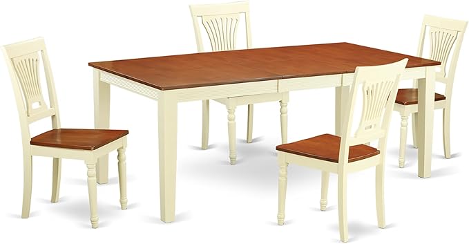 East West Furniture QUPL5-WHI-W 5 Piece Modern Dining Table Set Includes a by EastWestFurniture