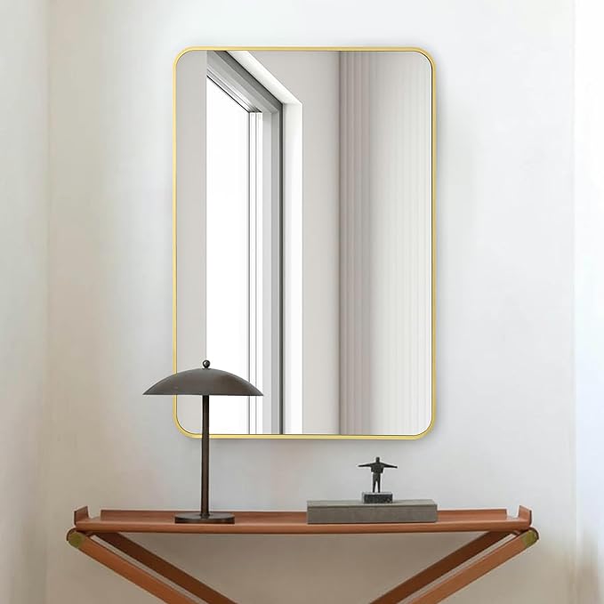 Black Bathroom Mirror, Rectangle 24 x 36 Inch Vanity Wall Mirror, Modern Mirror - Image 3