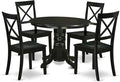 East West Furniture SHBO5-BLK-W 5 Piece Dining Set Includes a Round Kitchen by EastWestFurniture