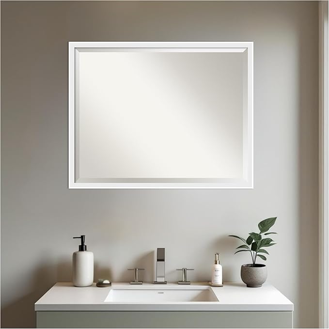 Amanti Art White Bathroom Mirror - Image 5