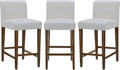 CHITA Counter Height Bar Stools Set of 3, PU Leather in White by CHITALIVING