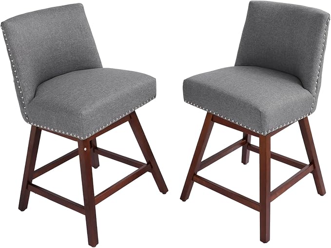 Counter Height Barstools Set of 6, 360° Swivel Bar Stools - Image 6