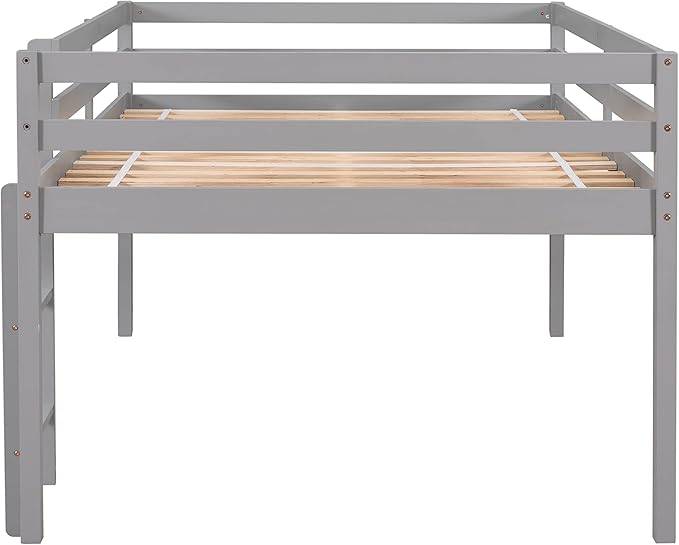 HomSof Full Loft Bed with Guard Rail & Ladder, No Box Spring Needed, Easy - Image 5
