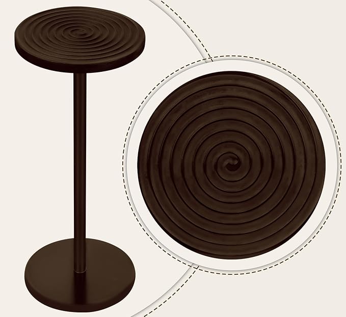ZYBT Pedestal Side Table, 10.24" Natural Wood Round Coffee Table, Drink Table - Image 7