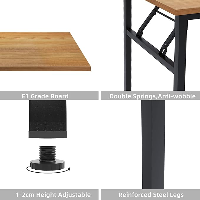 DlandHome Reversible L-Shaped Desk Large Corner Desk Folding Table Computer - Image 6