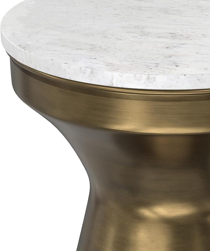 SIMPLIHOME Raquel Modern Contemporary 14 inch Wide Metal Side Table in White / - Image 7