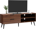 HollyHOME Wood TV Stand for TVs up to 65", Mid Century TV Stand by HollyHOME