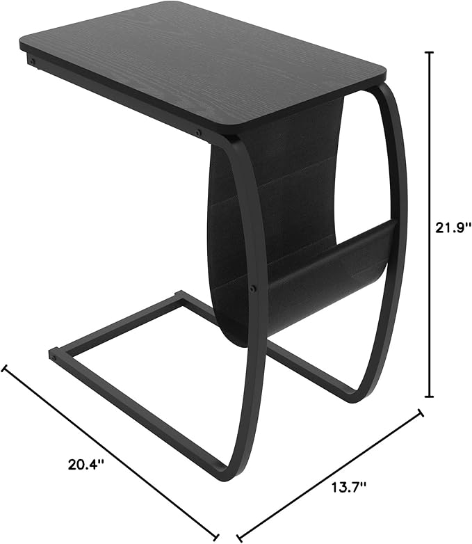 SRIWATANA Side End Tables Living Room, Vintage C-Shaped Laptop Table - Image 3