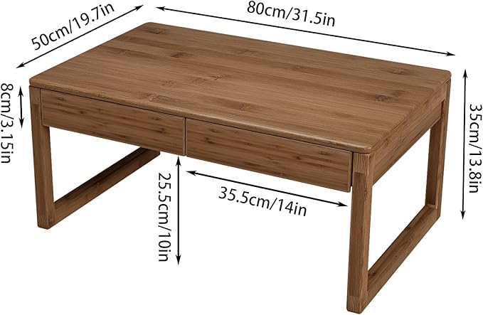 Japanese Floor Coffee Table, Bamboo Low Table, Japanese Tea Table - Image 2