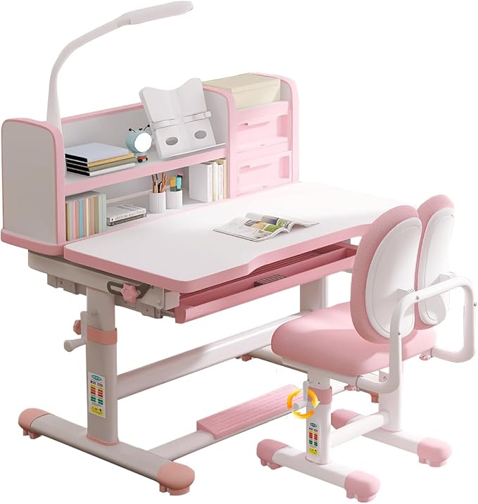 Kids Study Desk and Chair Set 3-18 Years Kids Desk and Chair Set Ergonomic by SMIXLVY