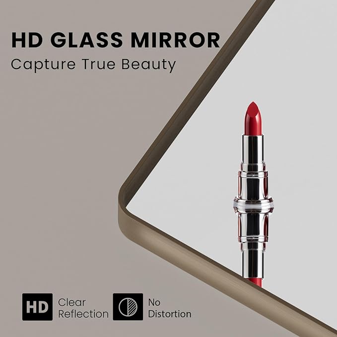 Bronze Bathroom Mirror 72x36 Inch, Brushed Bronze Metal Frame Mirror - Image 3