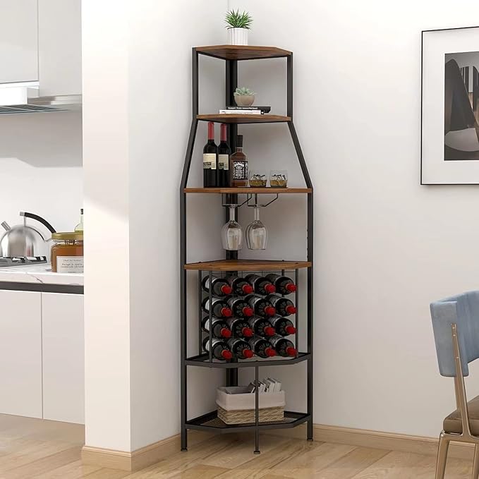5-Tier Corner Wine Rack Floorstanding - Image 4