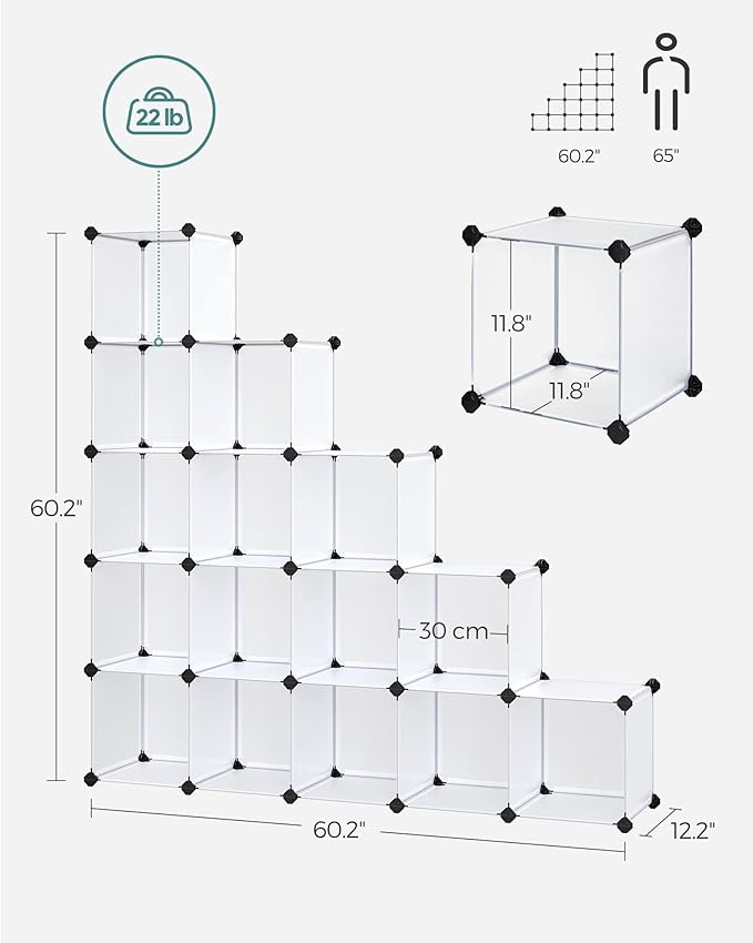 SONGMICS Cube Storage Organizer, Book Shelf, Closet Organizers and Storage - Image 8